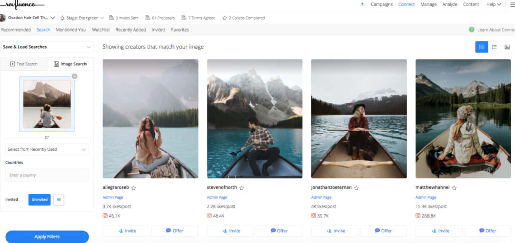 AspireIQ influencer search