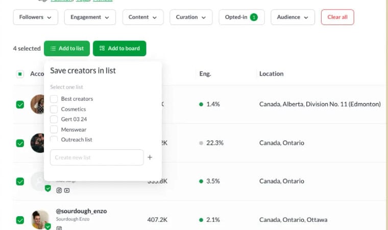 Heepsy influencer CRM