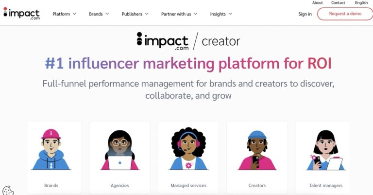 impact influencer marketing homepage