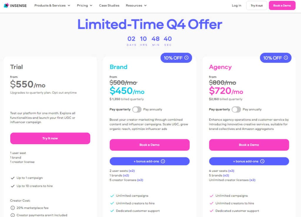 Insense pricing