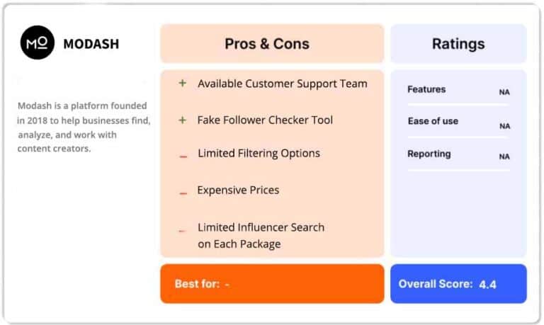 Modash pros and cons