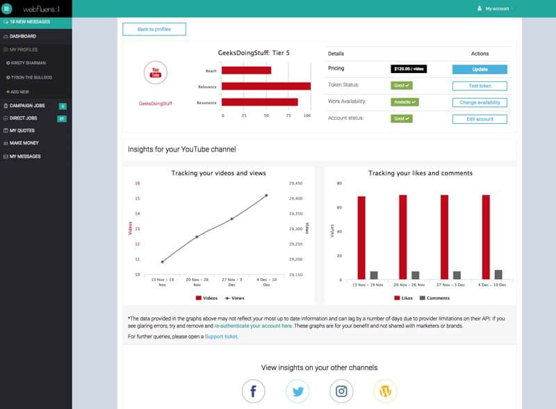Webfluential Campaign Analytics