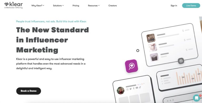 Klear Homepage