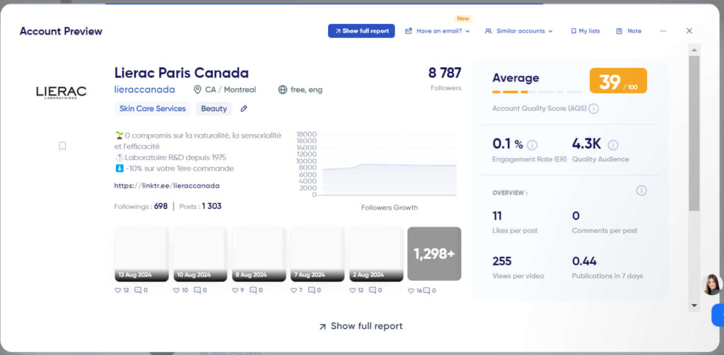 TrendHero Account Analytics