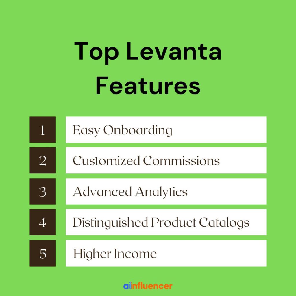 Levanta features
