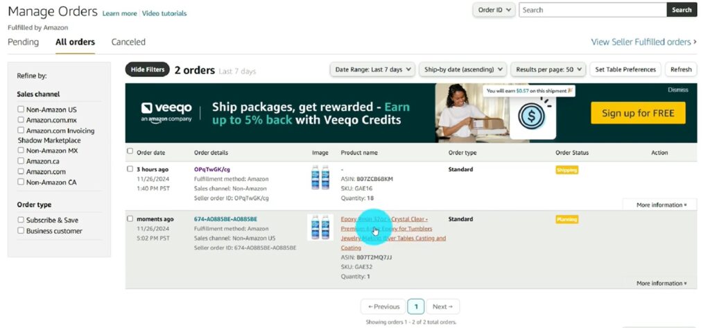 poptribe - manage orders