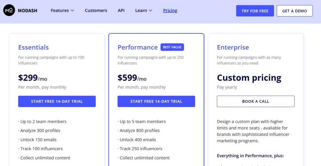 Modash pricing