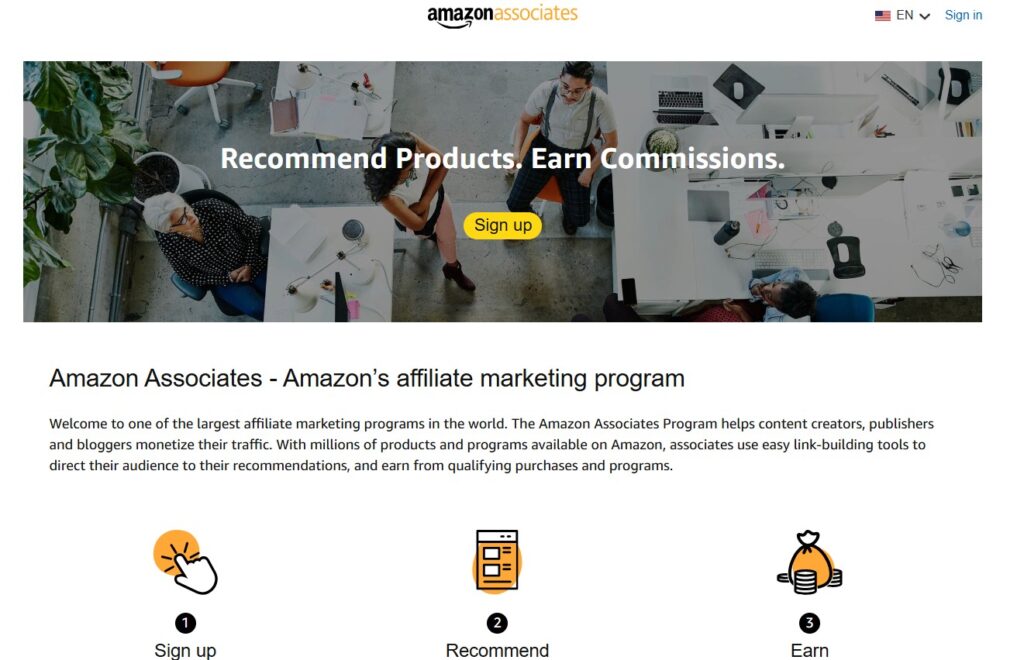 Amazon Associates Homepage