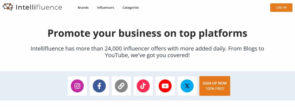 influencer offer feature on intellifluence website